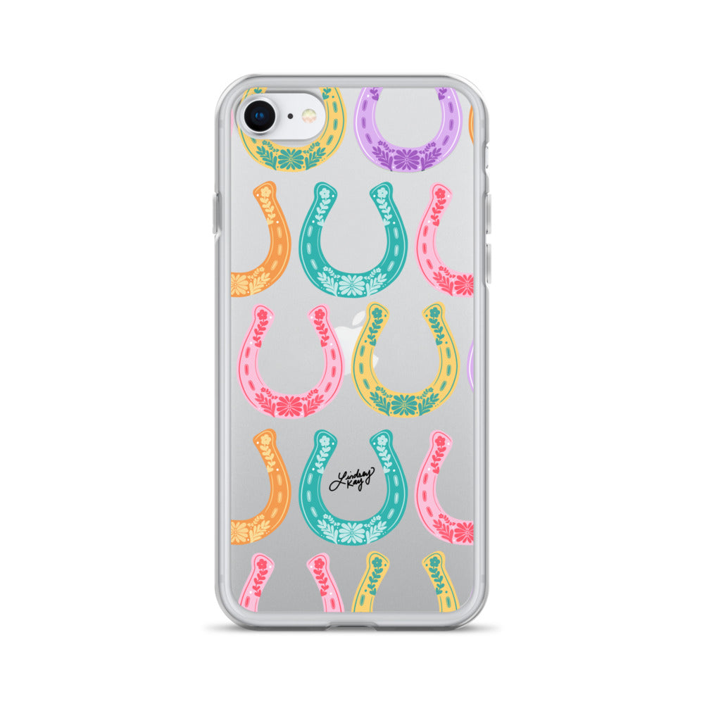 Colorful Horseshoe Illustration Pattern - Clear Case for iPhone®