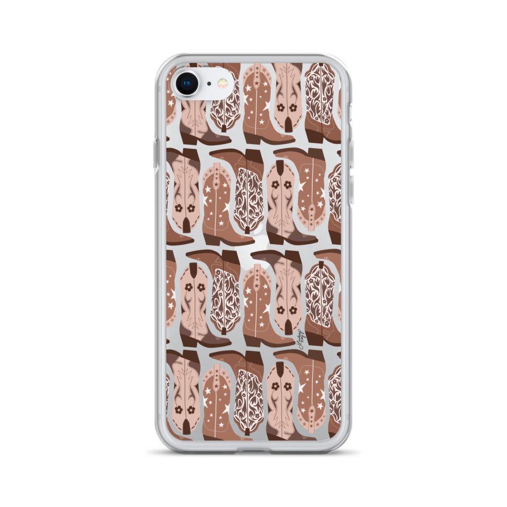 Ilustración de botas de vaquero - Funda transparente para iPhone®