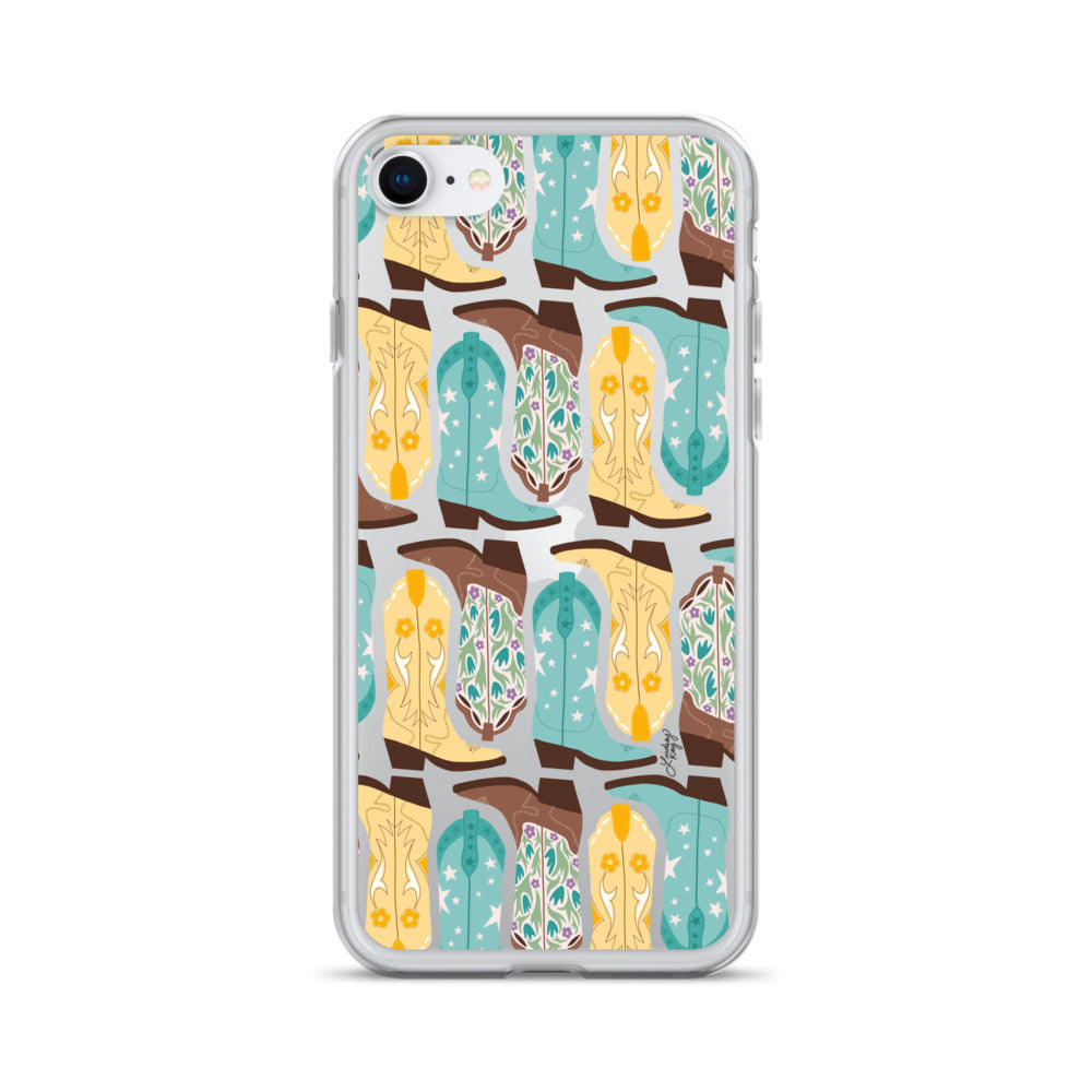 Ilustración de botas de vaquero - Funda transparente para iPhone®