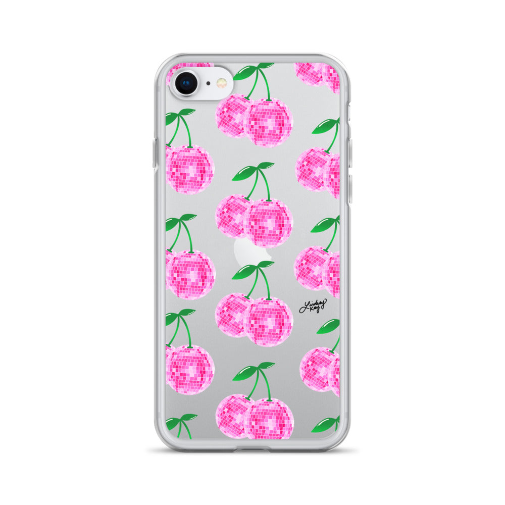 Pink Disco Ball Cherries - Clear Case for iPhone®