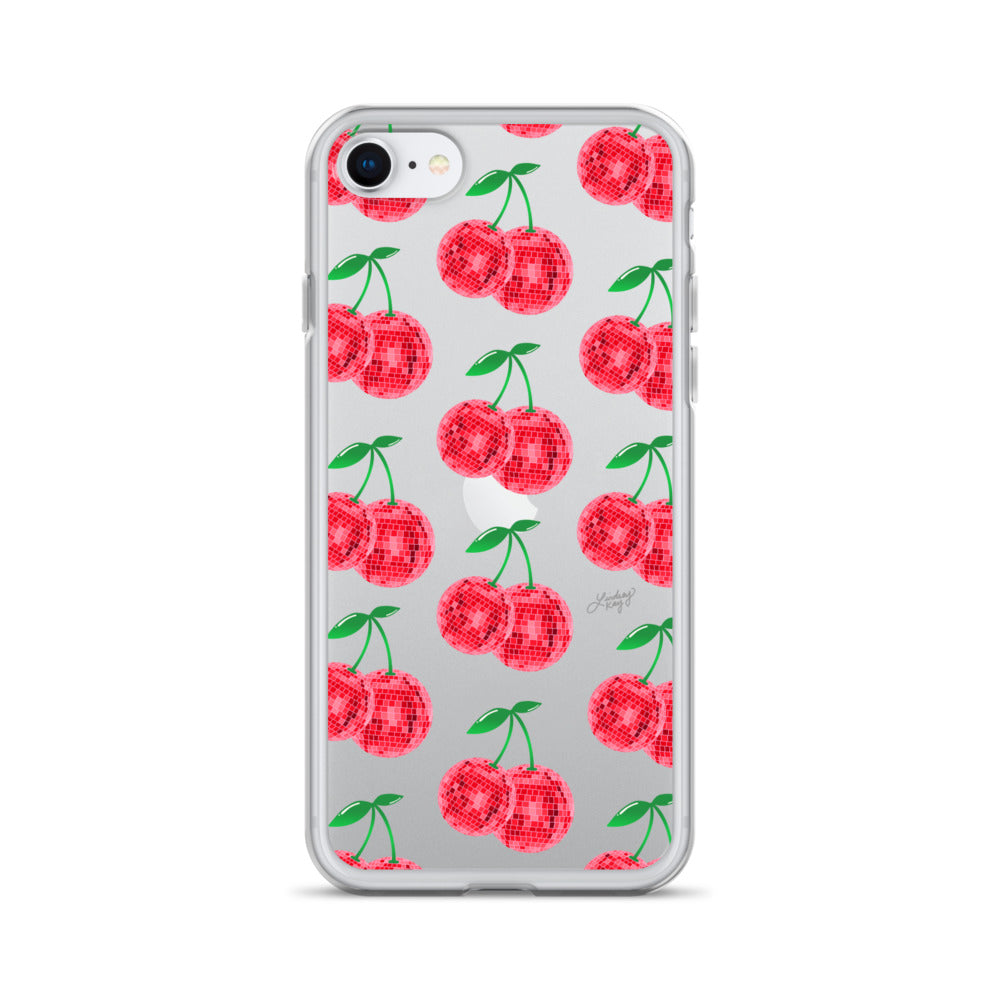 Red Disco Ball Cherries - Clear Case for iPhone® - Sizes 11 & 16