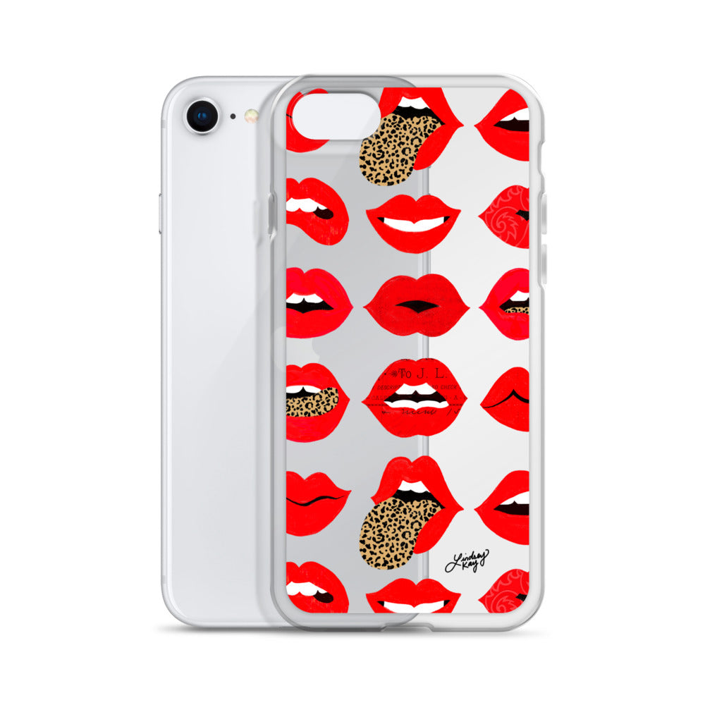 Labios de amor de leopardo - Funda transparente para iPhone®