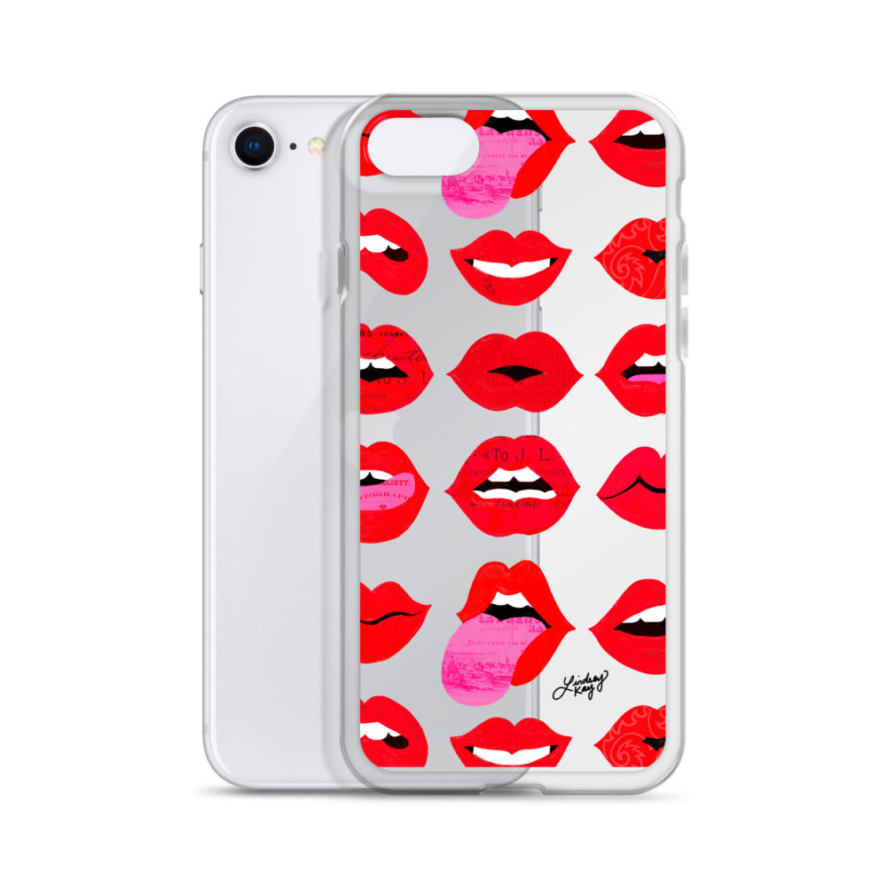 Labios rojos de amor - Funda transparente para iPhone®
