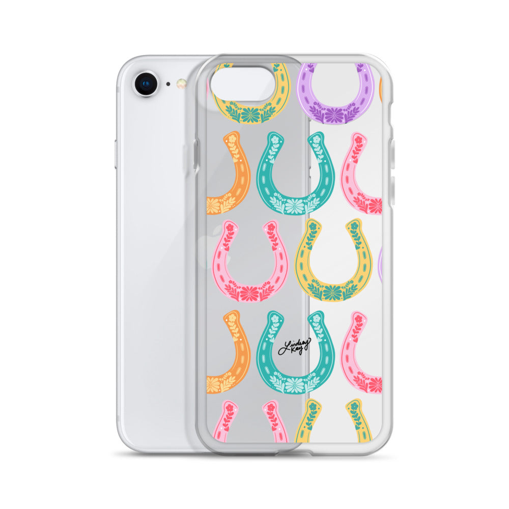 Colorful Horseshoe Illustration Pattern - Clear Case for iPhone®