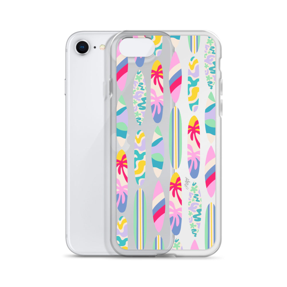 Ilustración de tablas de surf - Funda transparente para iPhone®