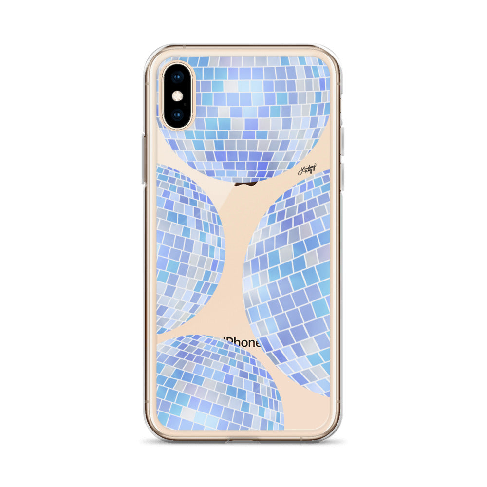 Blue Disco Balls Illustration - Clear Case for iPhone®