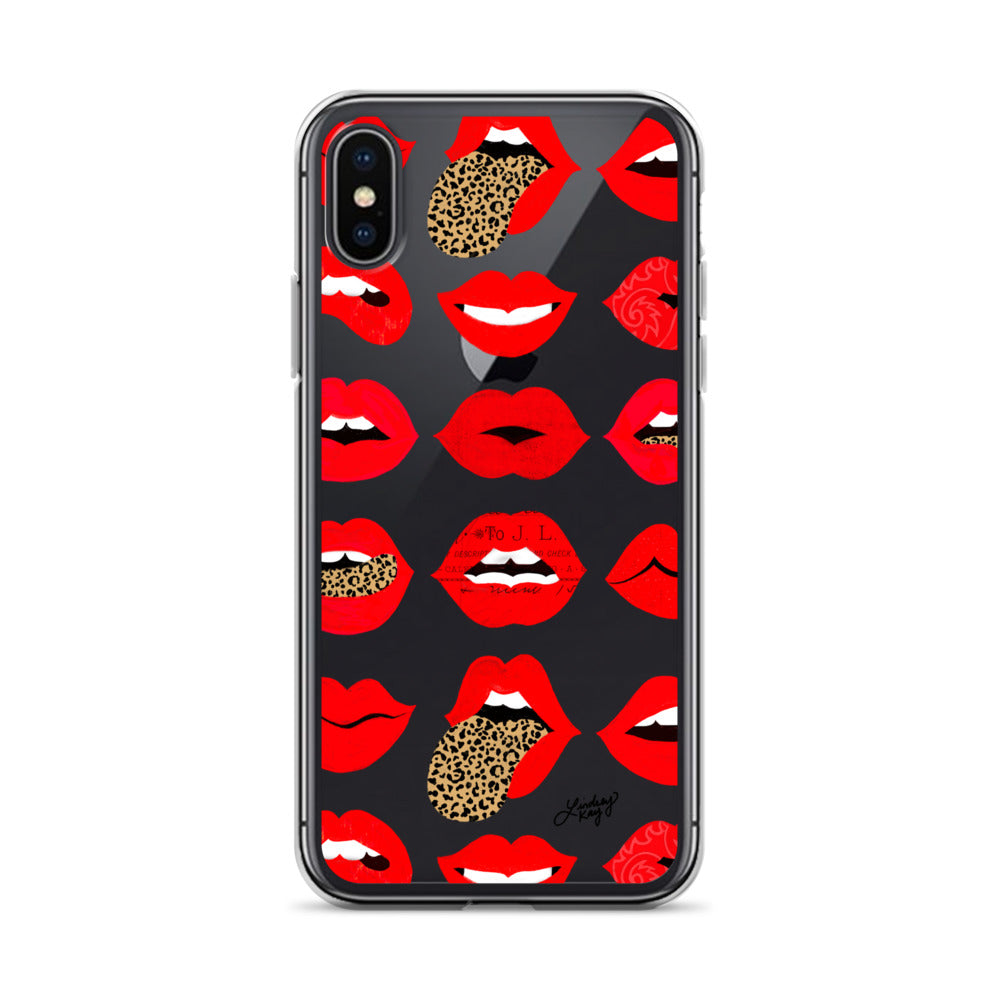 Labios de amor de leopardo - Funda transparente para iPhone®