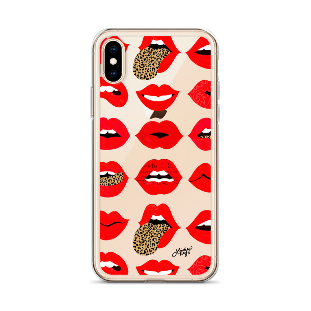 Labios de amor de leopardo - Funda transparente para iPhone®