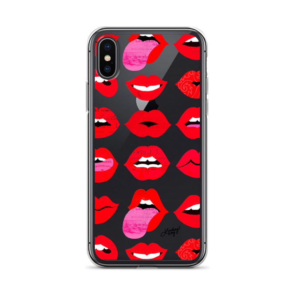 Labios rojos de amor - Funda transparente para iPhone®
