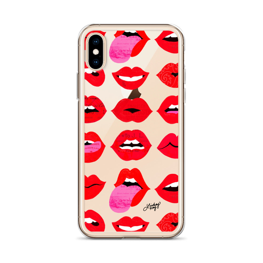 Labios rojos de amor - Funda transparente para iPhone®