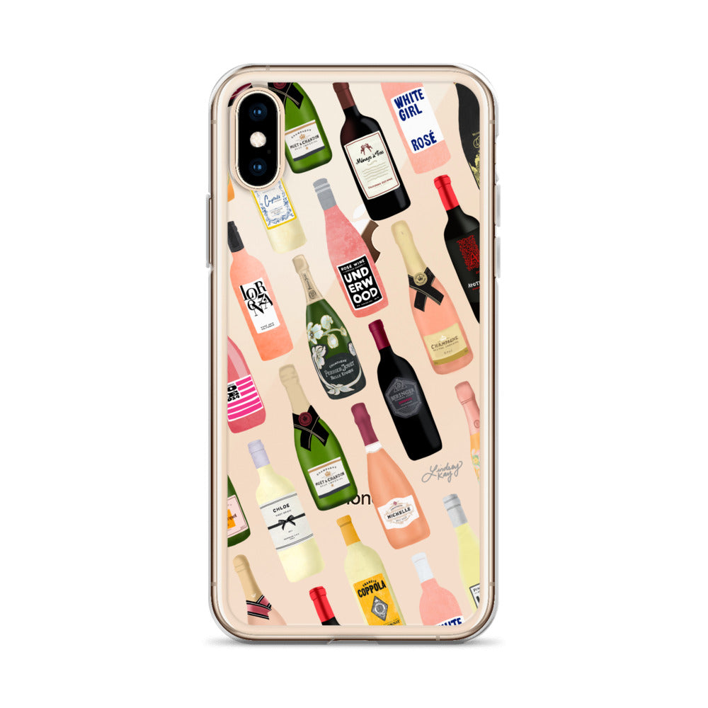 Wine & Champagne Bottles Illustration - Clear Case for iPhone®