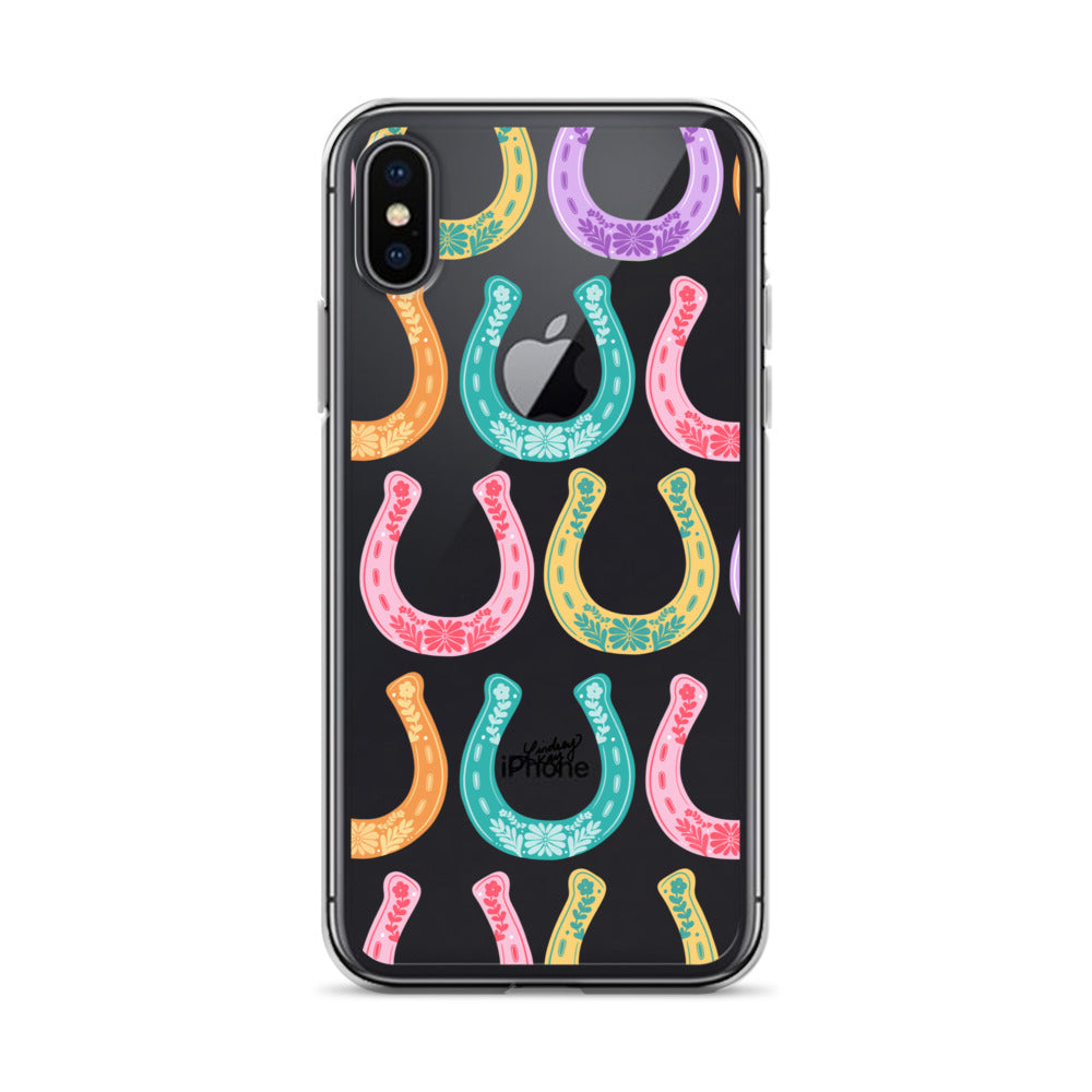 Colorful Horseshoe Illustration Pattern - Clear Case for iPhone®
