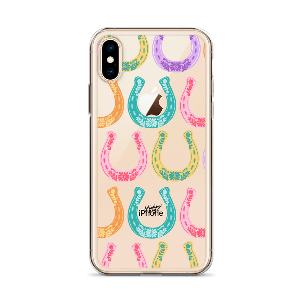 Colorful Horseshoe Illustration Pattern - Clear Case for iPhone®