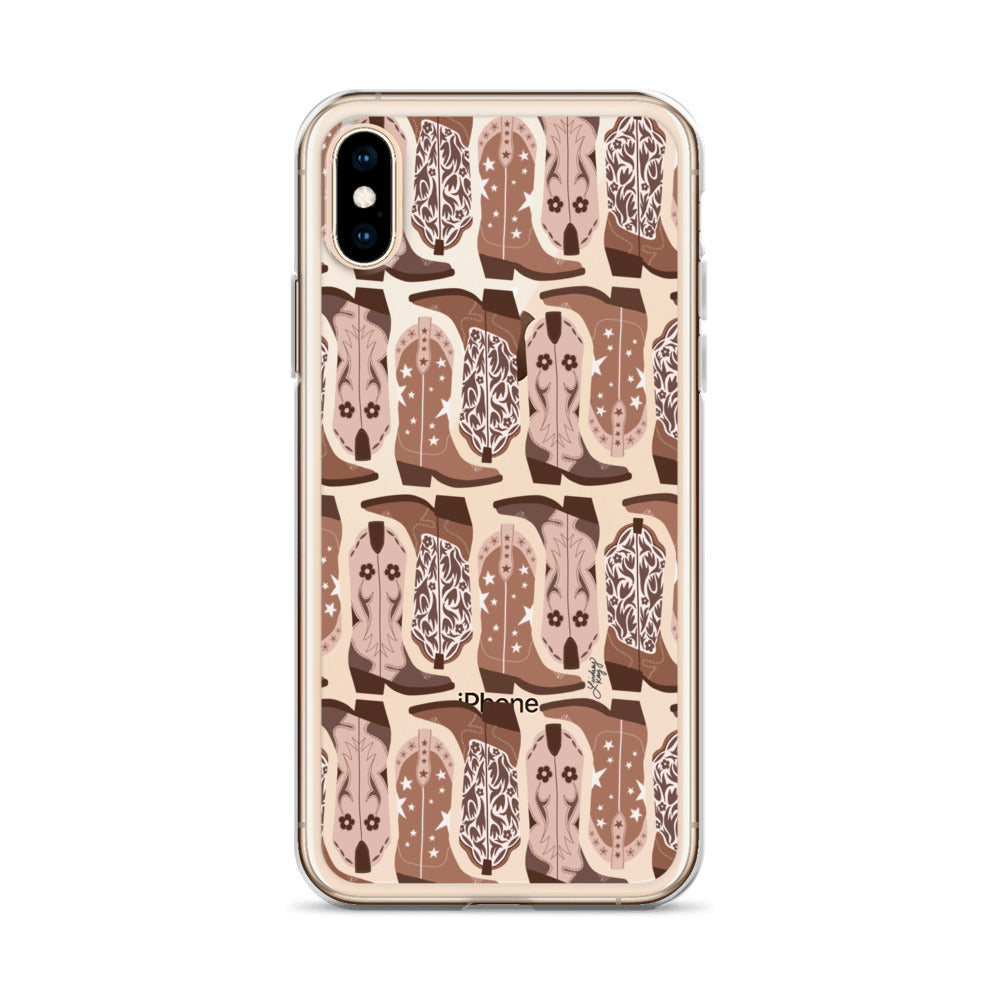 Ilustración de botas de vaquero - Funda transparente para iPhone®