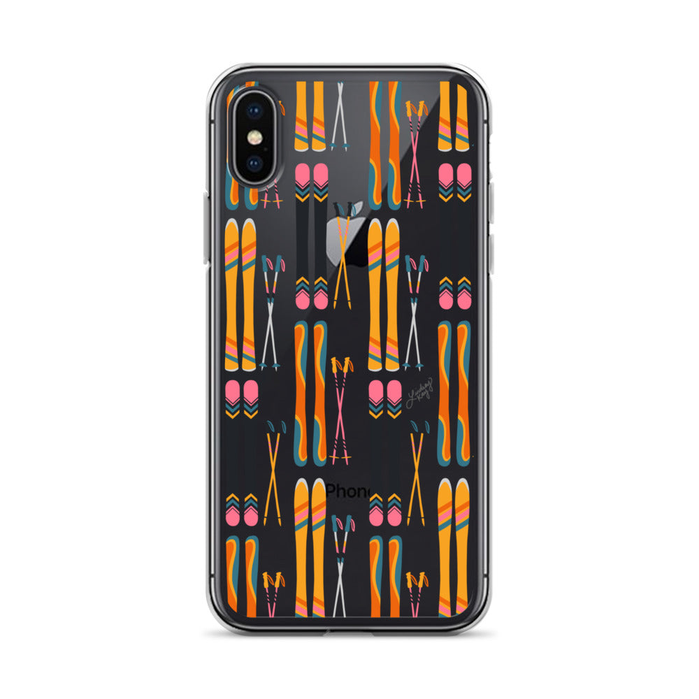 Skis and Poles Patterned - Clear Case for iPhone®