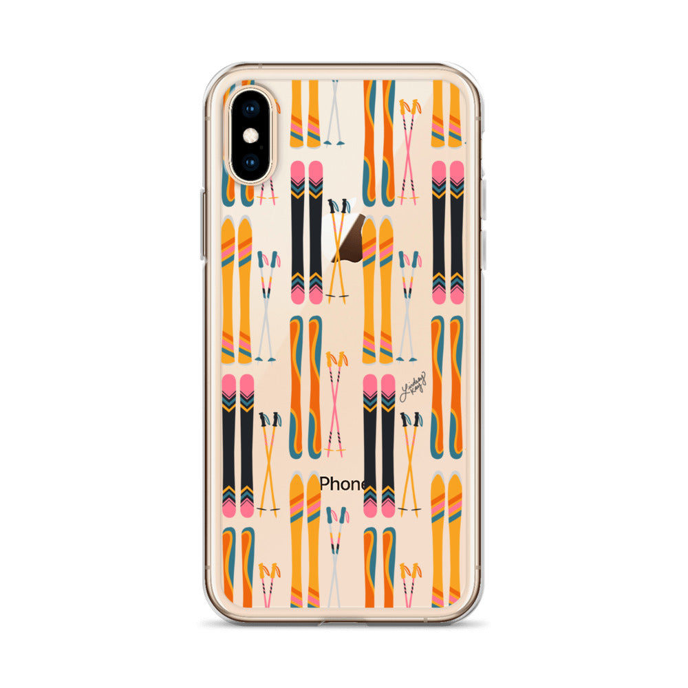 Skis and Poles Patterned - Clear Case for iPhone®