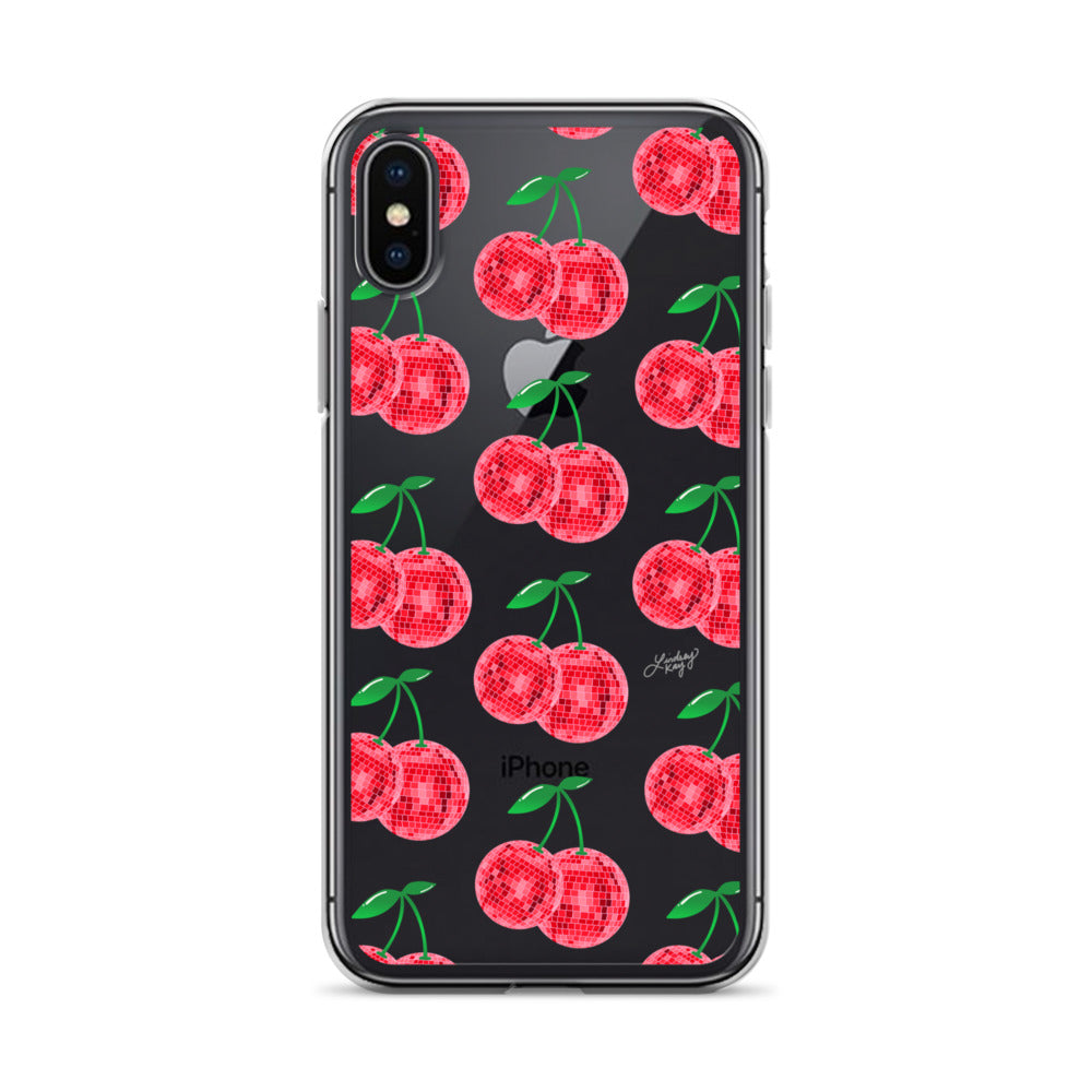 Red Disco Ball Cherries - Clear Case for iPhone® - Sizes 11 & 16
