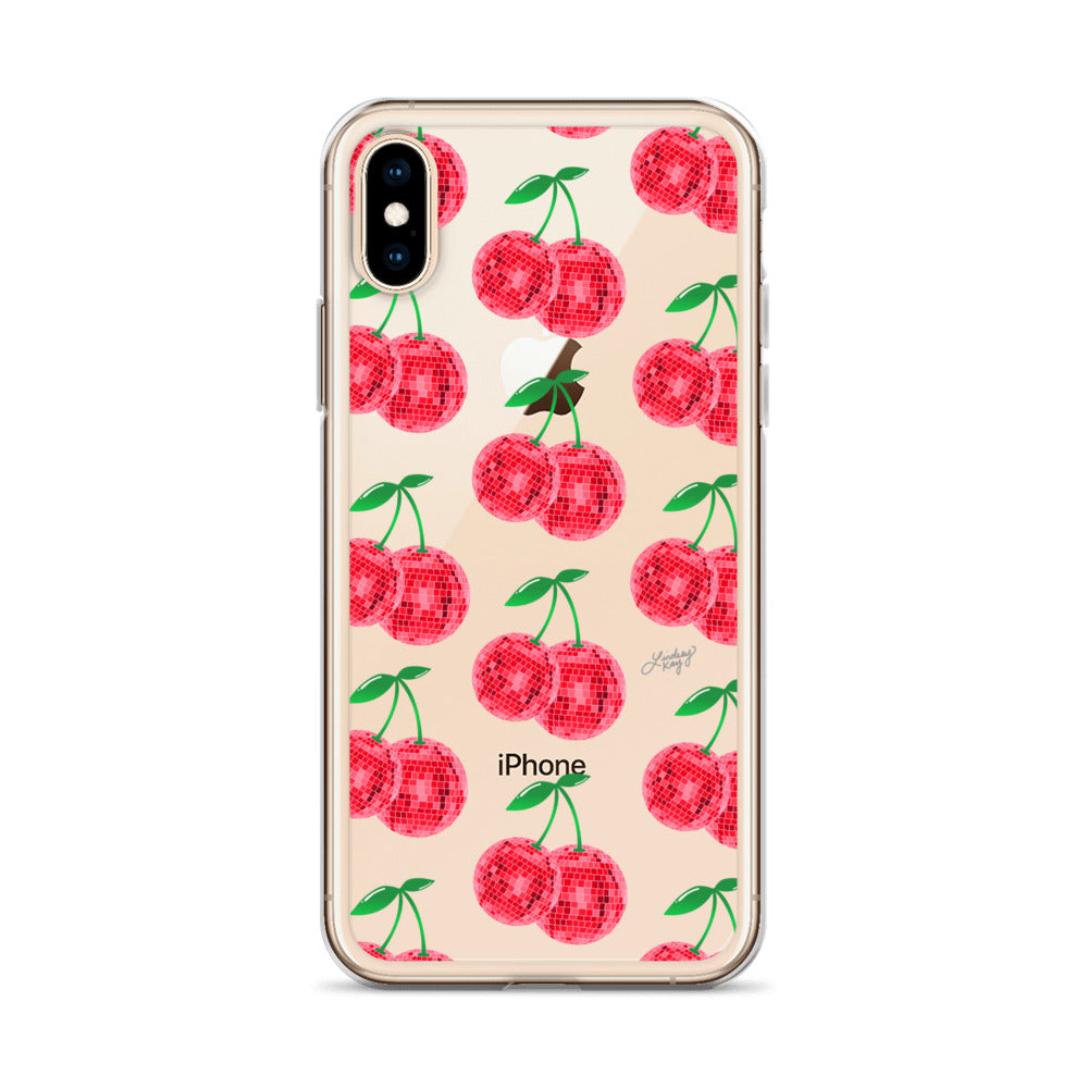 Red Disco Ball Cherries - Clear Case for iPhone® - Sizes 11 & 16