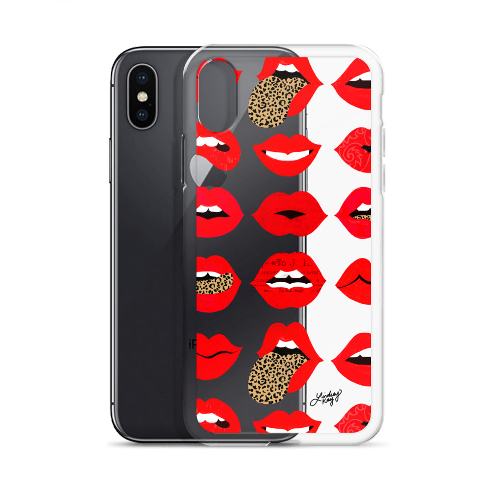 Labios de amor de leopardo - Funda transparente para iPhone®