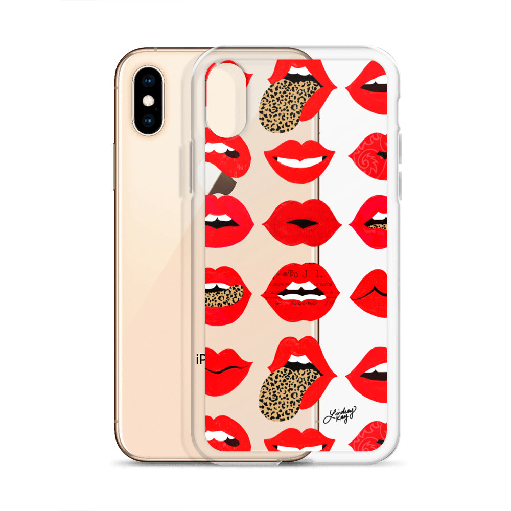 Leopard Lips of Love - Clear Case for iPhone®