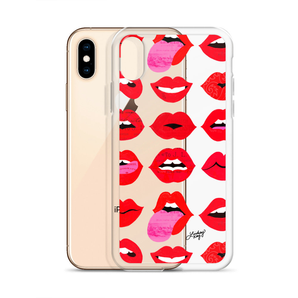 Labios rojos de amor - Funda transparente para iPhone®