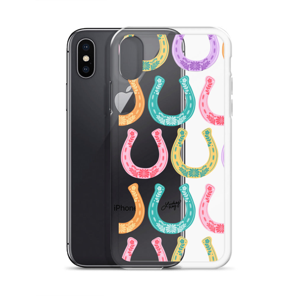 Colorful Horseshoe Illustration Pattern - Clear Case for iPhone®