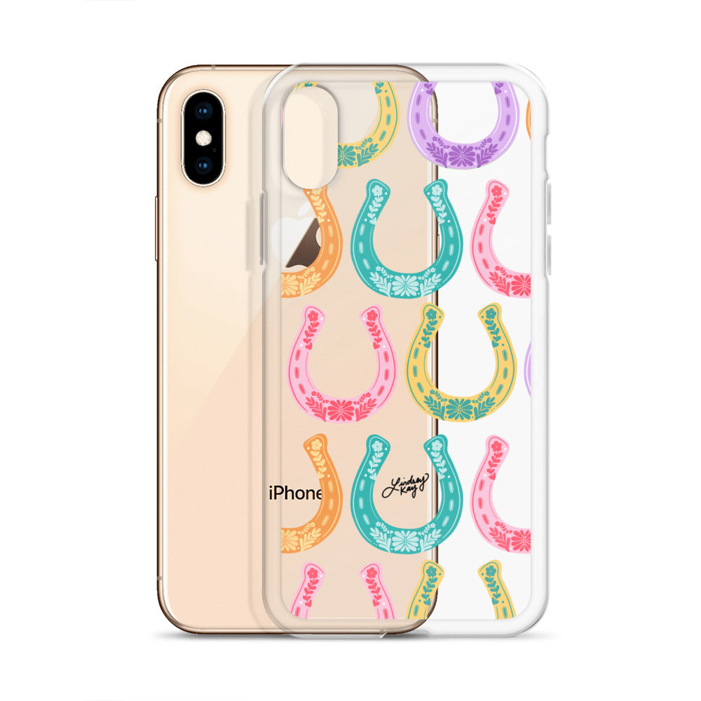 Colorful Horseshoe Illustration Pattern - Clear Case for iPhone®