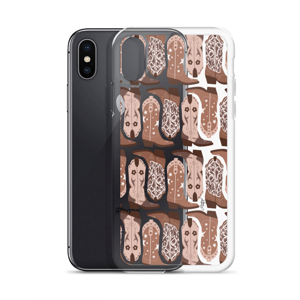 Ilustración de botas de vaquero - Funda transparente para iPhone®