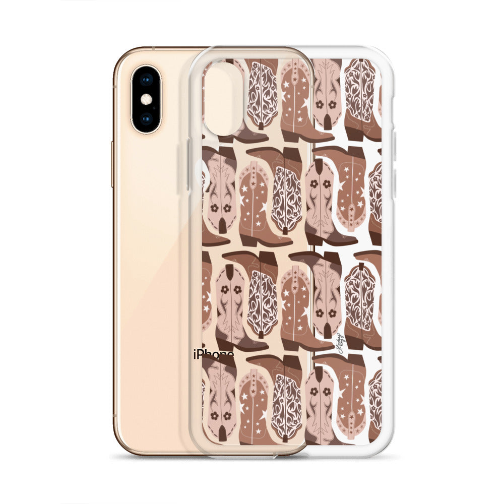 Ilustración de botas de vaquero - Funda transparente para iPhone®