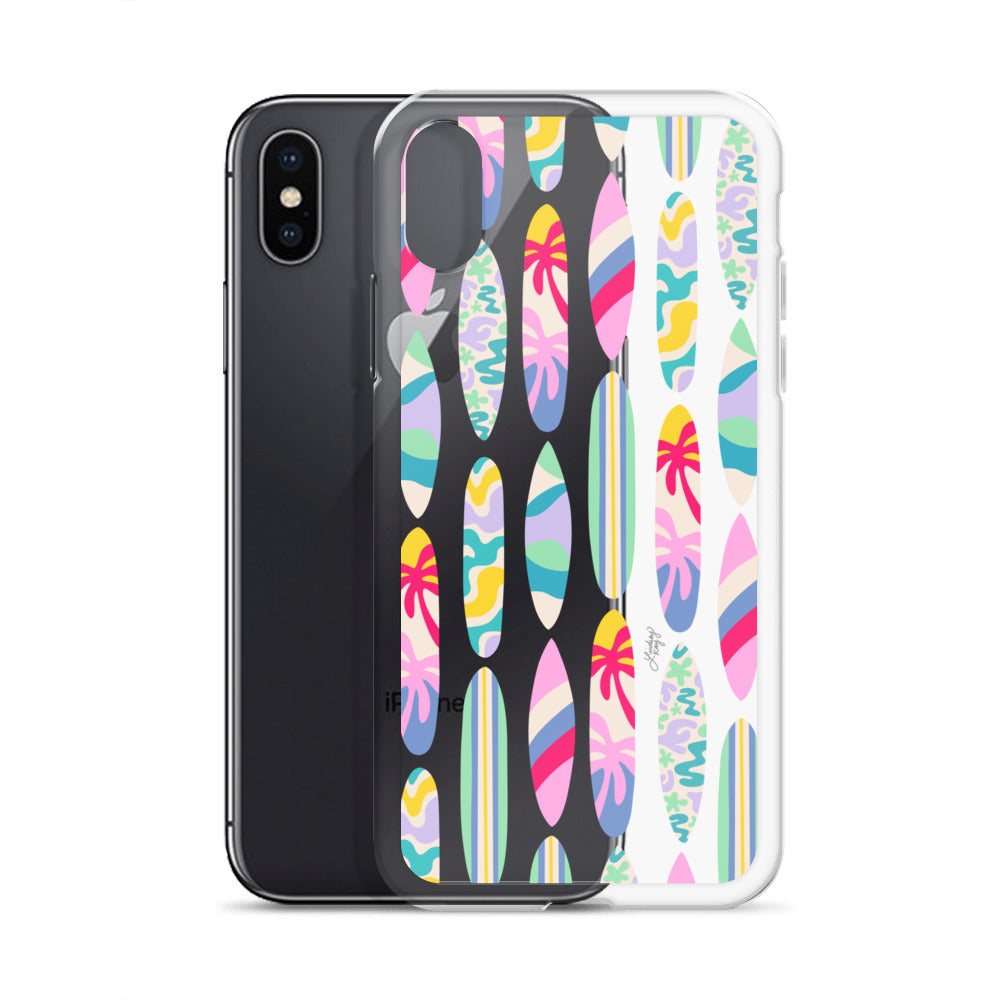 Ilustración de tablas de surf - Funda transparente para iPhone®