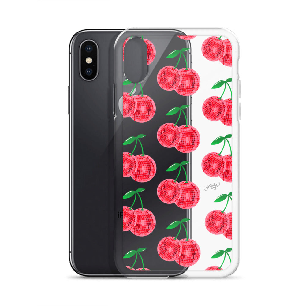 Red Disco Ball Cherries - Clear Case for iPhone® - Sizes 11 & 16