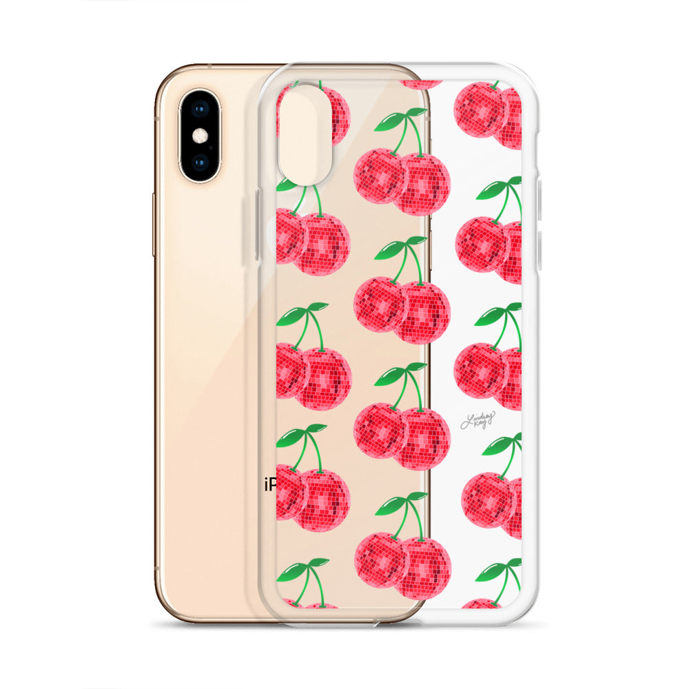 Red Disco Ball Cherries - Clear Case for iPhone® - Sizes 11 & 16