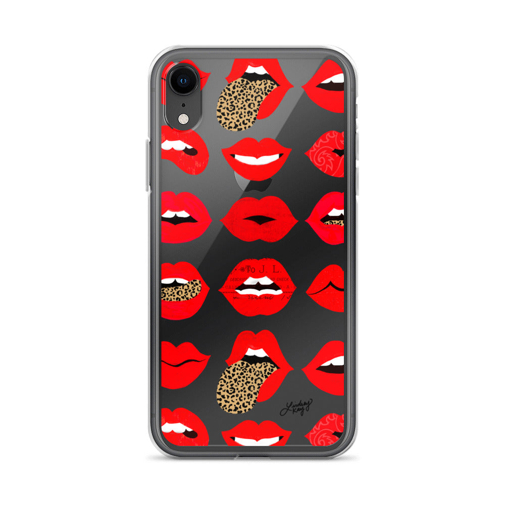 Labios de amor de leopardo - Funda transparente para iPhone®