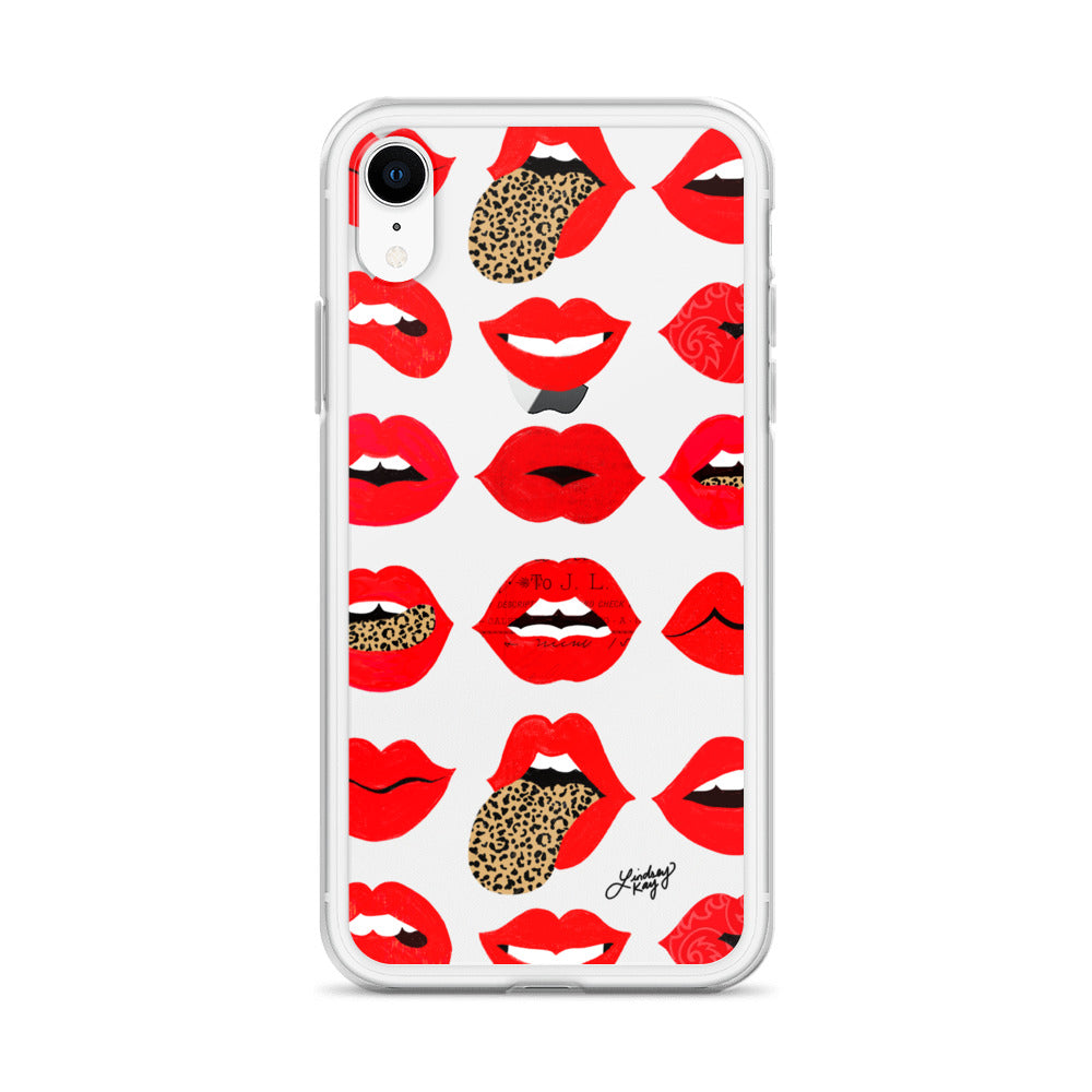 Labios de amor de leopardo - Funda transparente para iPhone®