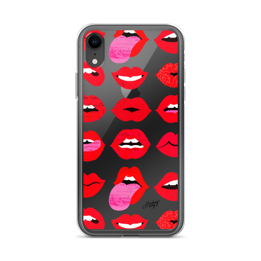 Labios rojos de amor - Funda transparente para iPhone®