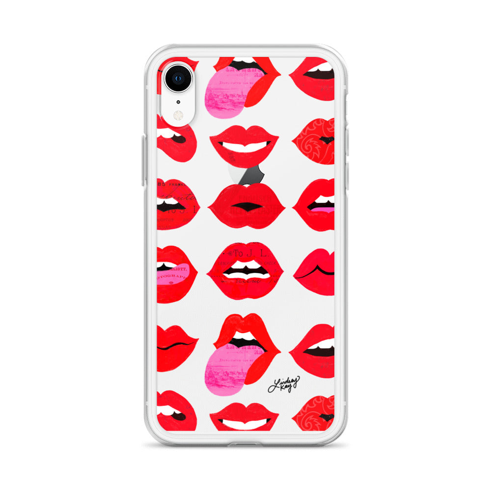 Labios rojos de amor - Funda transparente para iPhone®