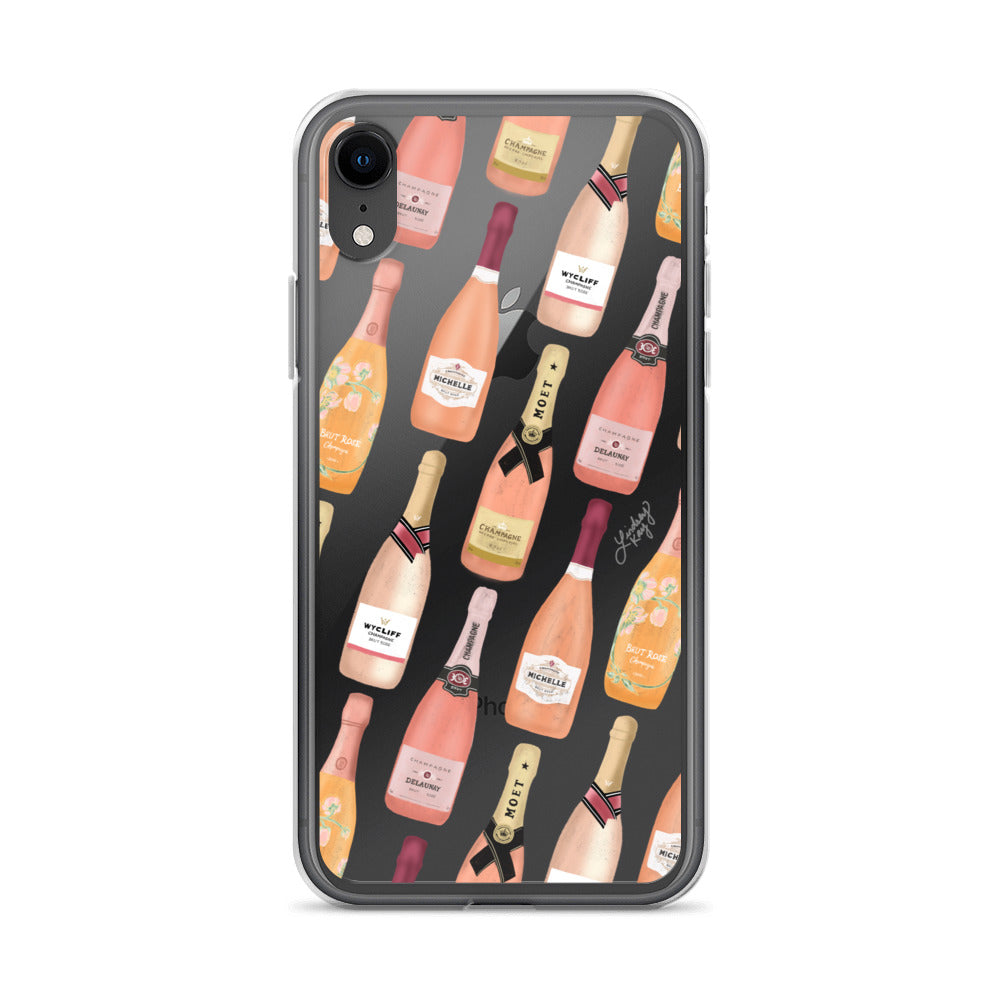 Botellas de champán rosa - Funda transparente para iPhone®