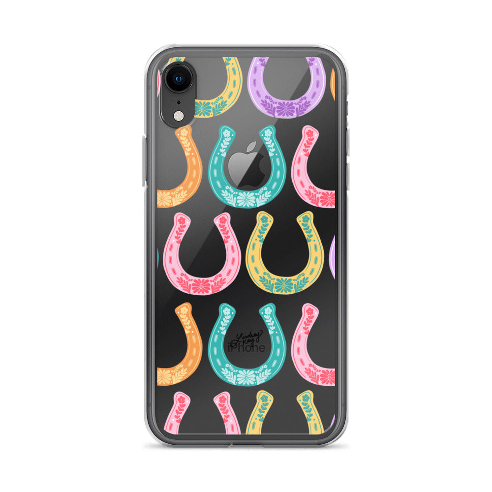 Colorful Horseshoe Illustration Pattern - Clear Case for iPhone®