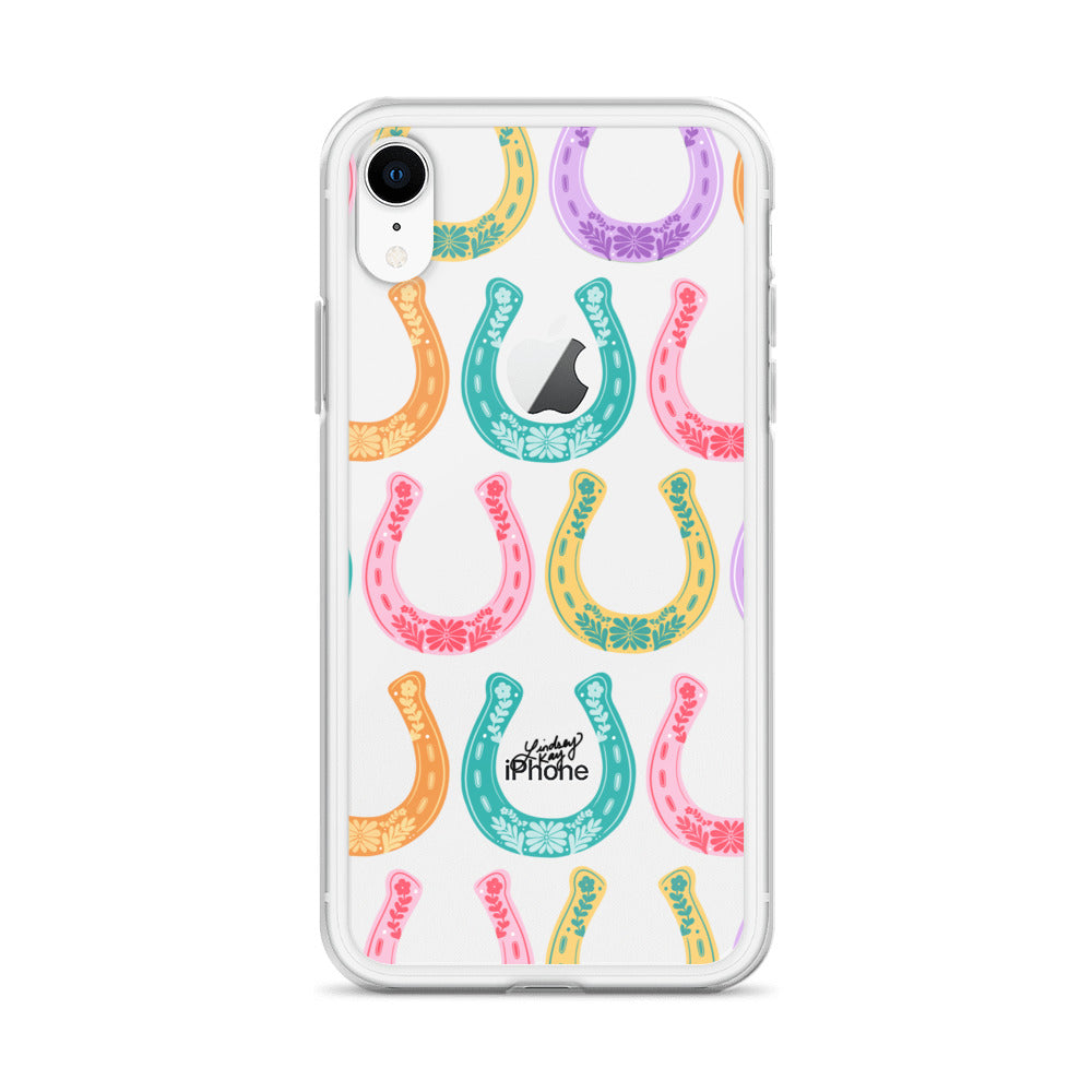 Colorful Horseshoe Illustration Pattern - Clear Case for iPhone®