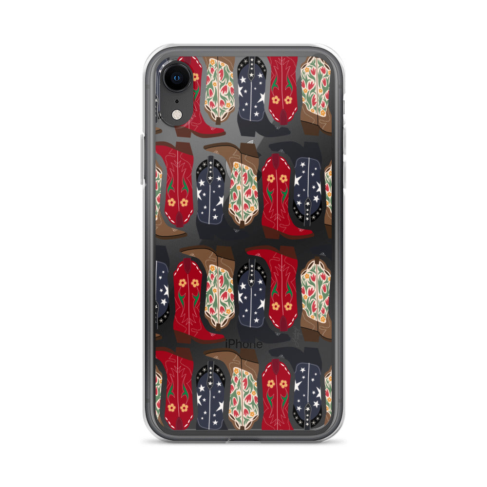 Ilustración de botas de vaquero - Funda transparente para iPhone®