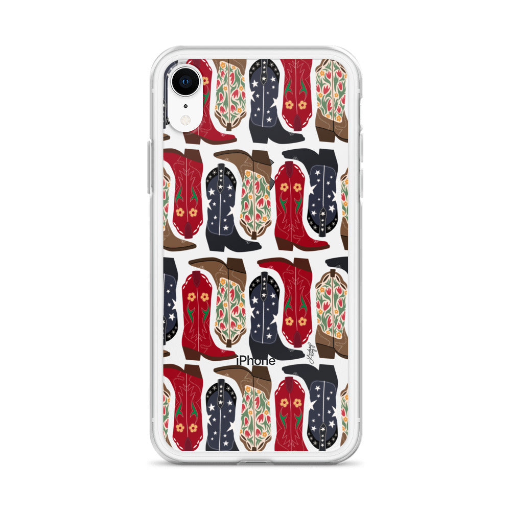 Ilustración de botas de vaquero - Funda transparente para iPhone®