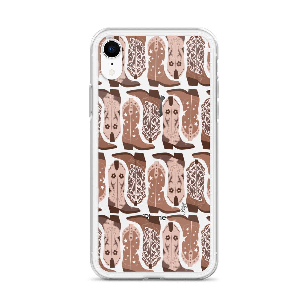 Ilustración de botas de vaquero - Funda transparente para iPhone®
