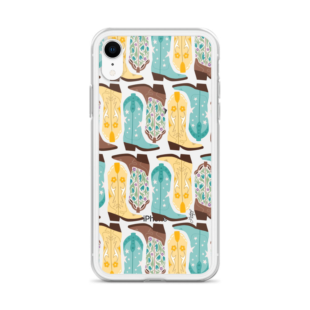 Ilustración de botas de vaquero - Funda transparente para iPhone®