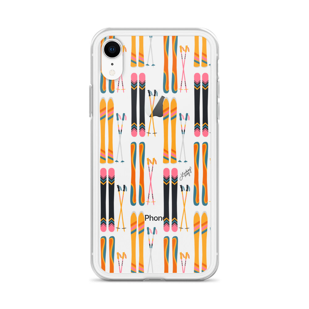 Skis and Poles Patterned - Clear Case for iPhone®