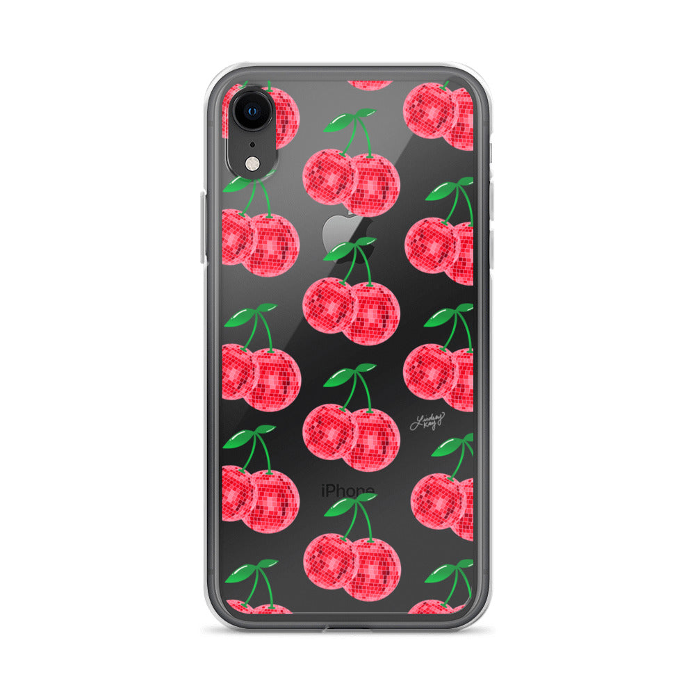 Red Disco Ball Cherries - Clear Case for iPhone® - Sizes 11 & 16