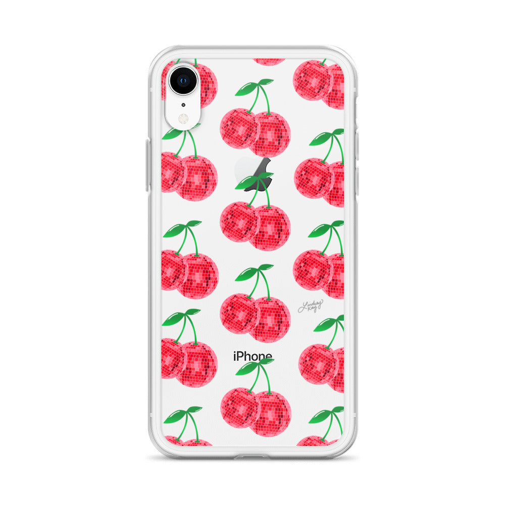 Red Disco Ball Cherries - Clear Case for iPhone® - Sizes 11 & 16
