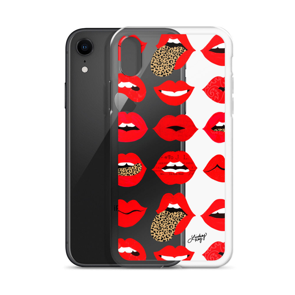 Labios de amor de leopardo - Funda transparente para iPhone®