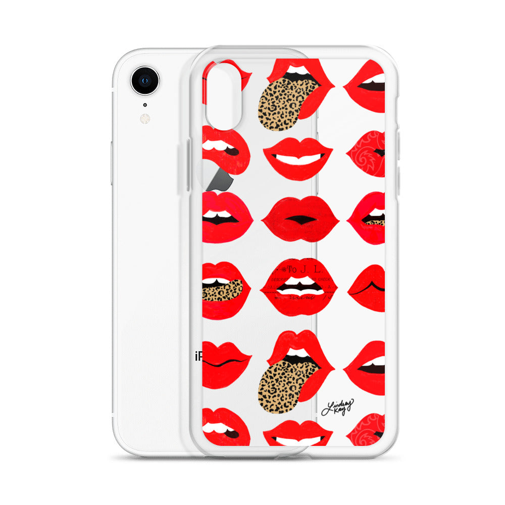 Labios de amor de leopardo - Funda transparente para iPhone®