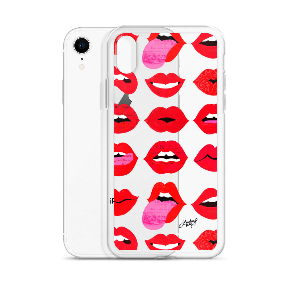Labios rojos de amor - Funda transparente para iPhone®