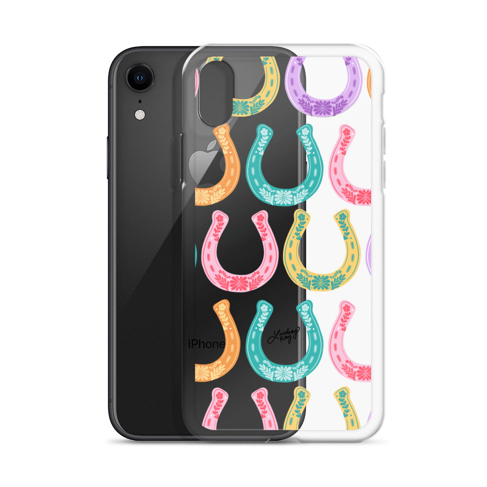 Colorful Horseshoe Illustration Pattern - Clear Case for iPhone®